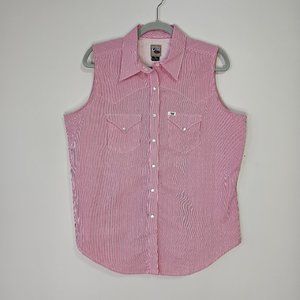 EUC Women's, XL, western, pearl  snap, sleeveless shirt CRUEL GIRL